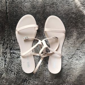 ASOS Nude Ankle Strap Jelly Sandals NEW